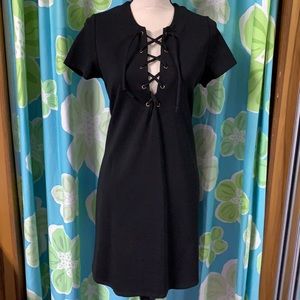 2/$15- Charlotte Russe Lace Up Black Dress